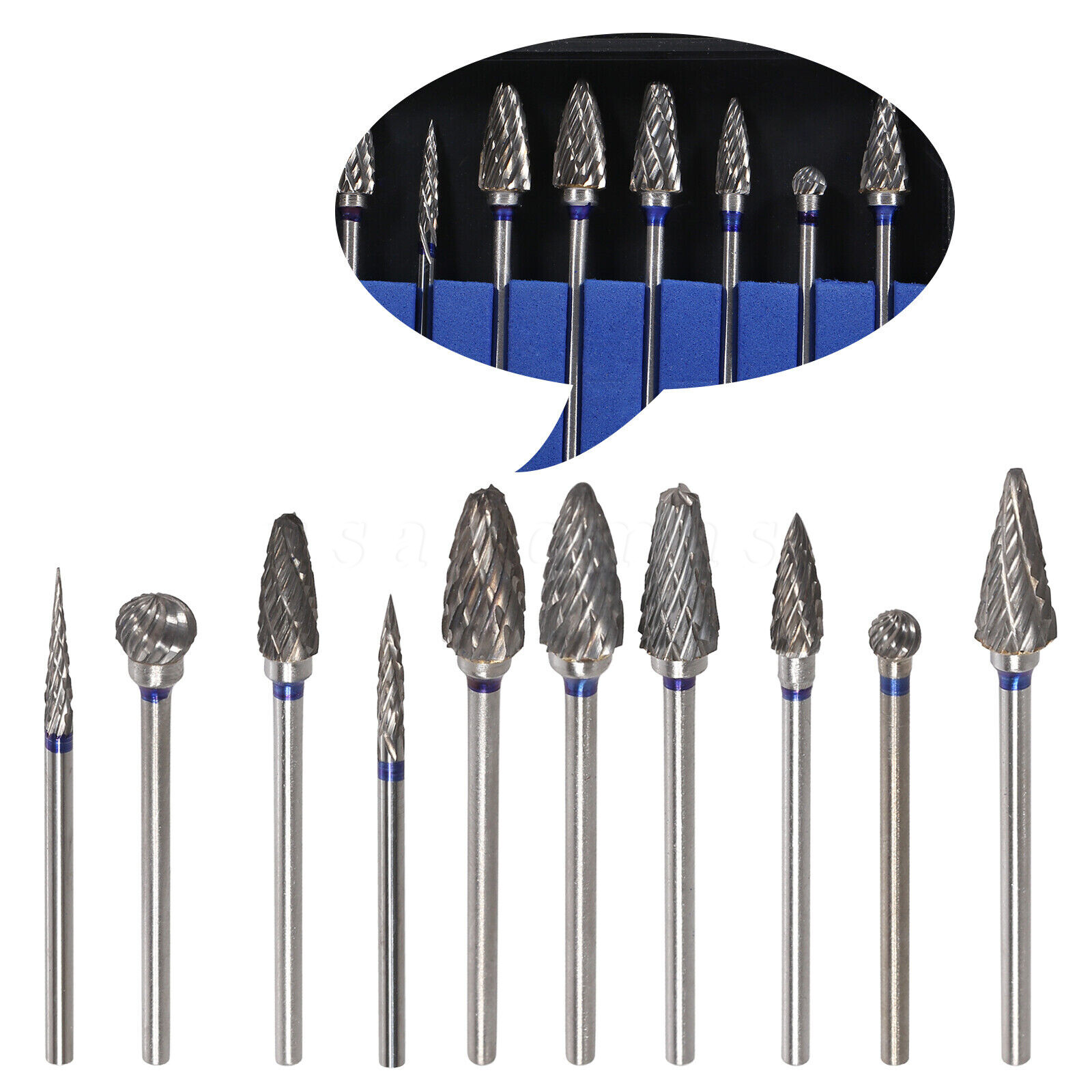 10pcs/Set Dental Tungsten Carbide Burs Plaster Alloy Acrylic Drill Polisher