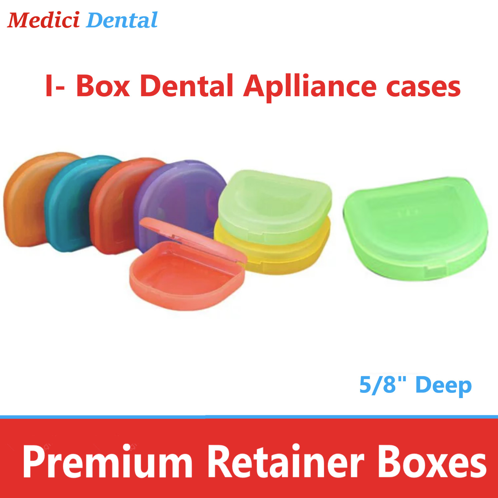 Dental Retainer Box Denture Storage Case Mouthguard Container 1″ Set Upto 300/Cs