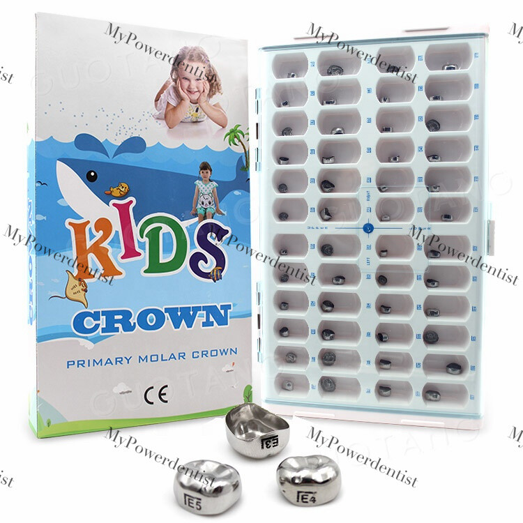 Dental Kids Primary Molar Crown Stainless Steel Kit/Refill 48Size