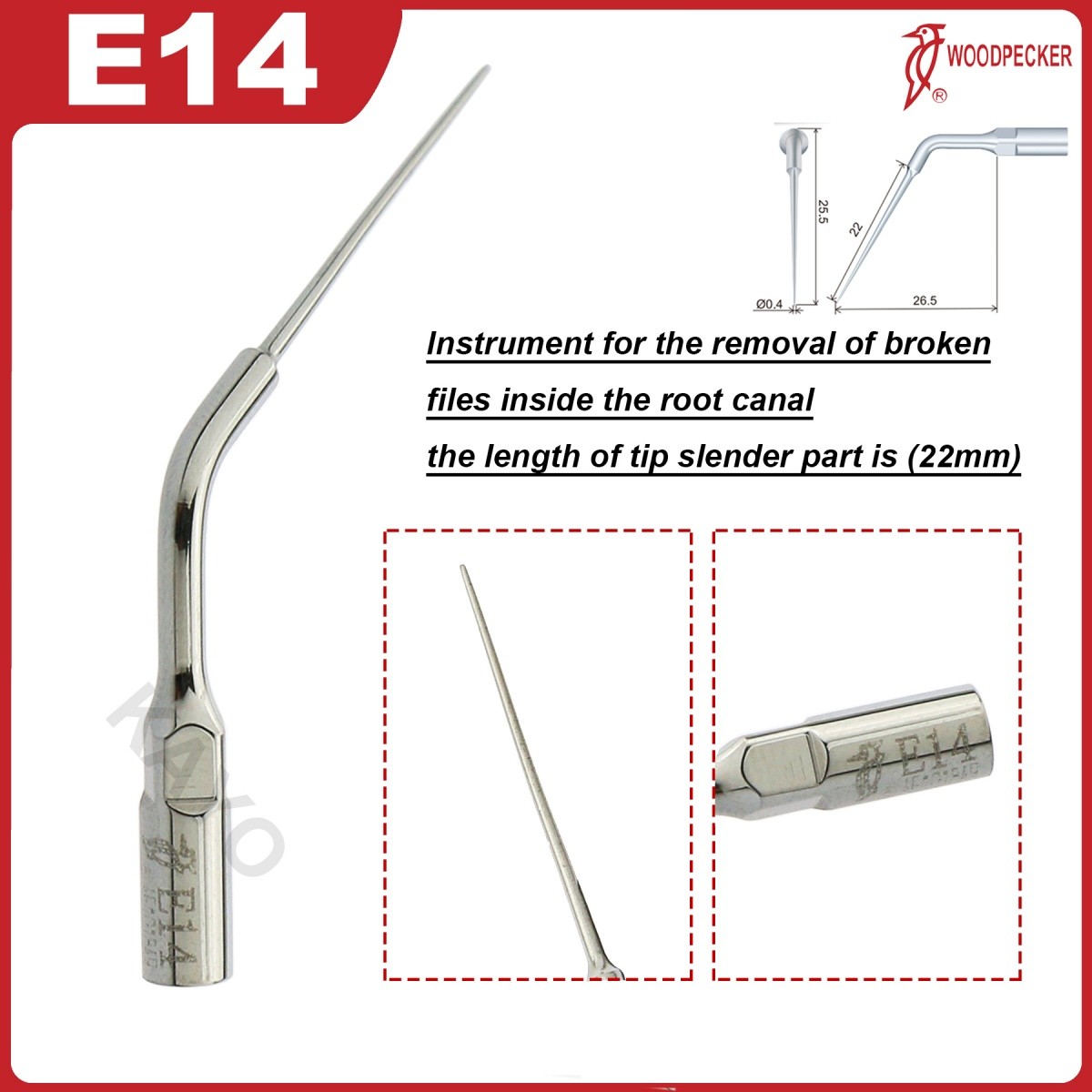 Woodpecker Dental Scaler Tips E Endo treatment tips Fit EMS Ultrasonic Scaler