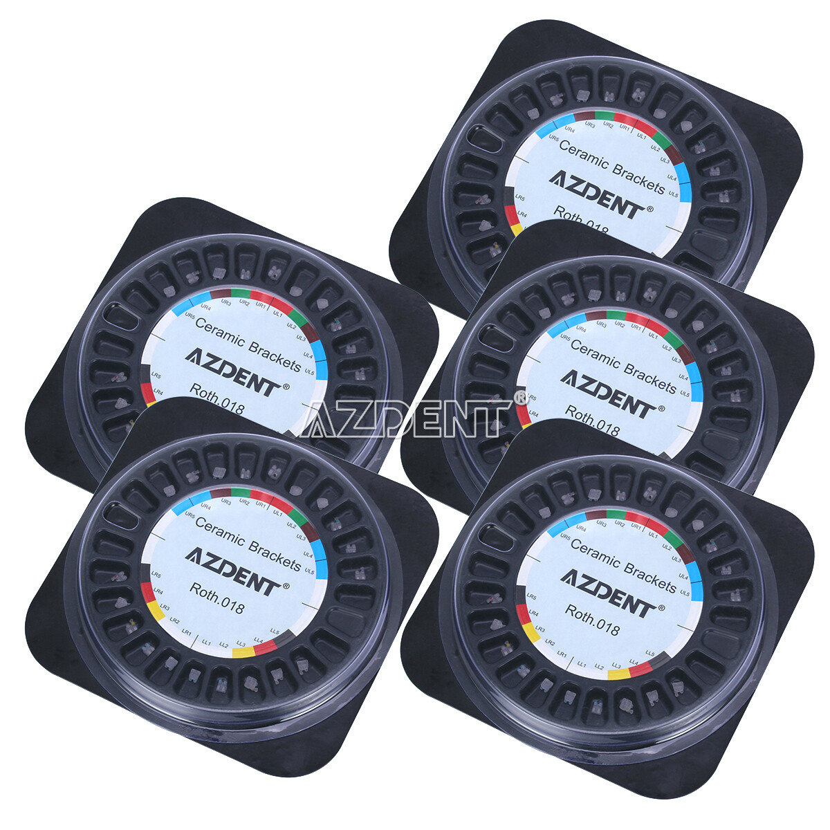 AZDENT Dental Orthodontic Ceramic Brackets Braces Roth/MBT 022 018 3-4-5 Hooks