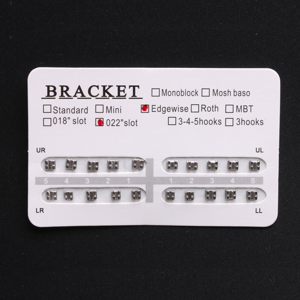 20 Pcs/Pack Dental Orthodontic 022″ Slot Edgewise Metal Brackets Braces No Hook
