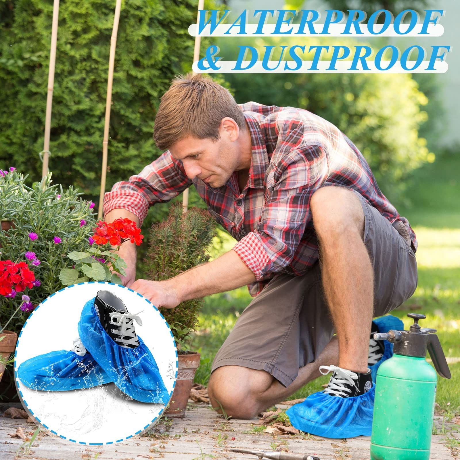 1000 Pcs Disposable Waterproof Shoe Covers, Nonslip Boot Protectors for Indoor U