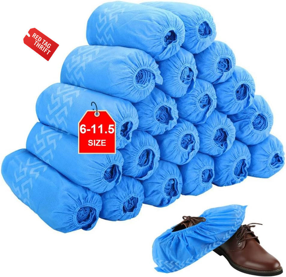 Shoe Covers Disposable 200 Pack (100 Pairs) Non-Slip, Durable, Indoor