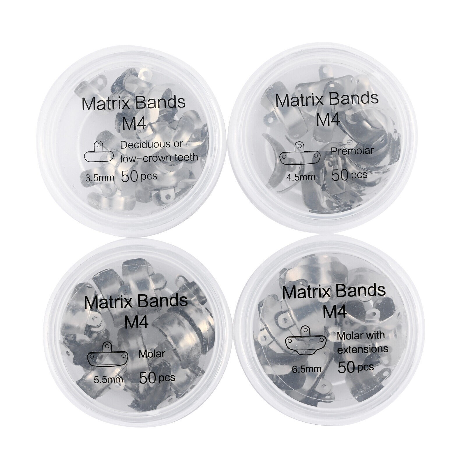 50Pcs Dental Matrix Bands Palodent V3 Style Sectional Contoured Matrices 16 Size
