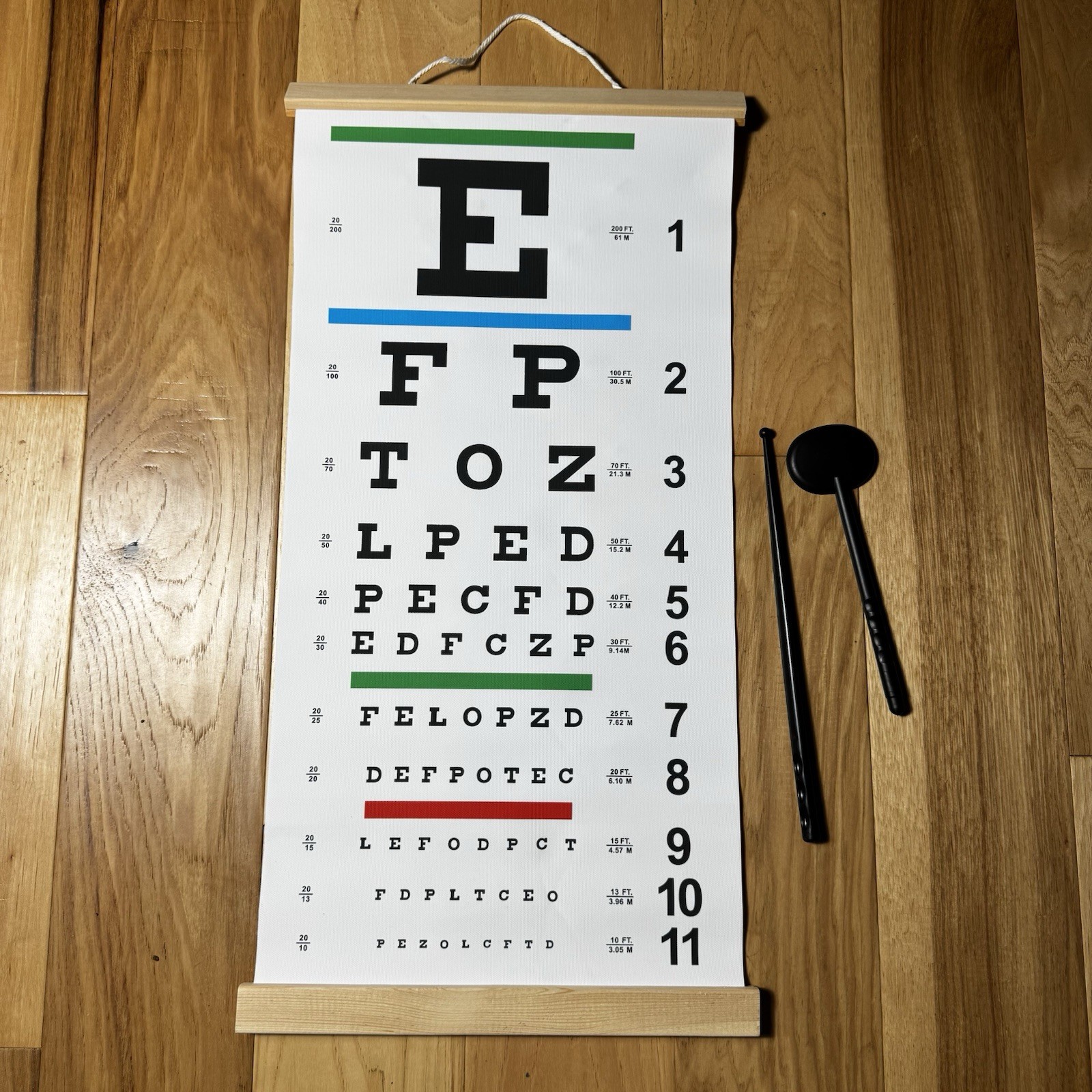Snellen Eye Exam Chart Wall Hanging Vision Test Chart 2 Pointers Home Classroom
