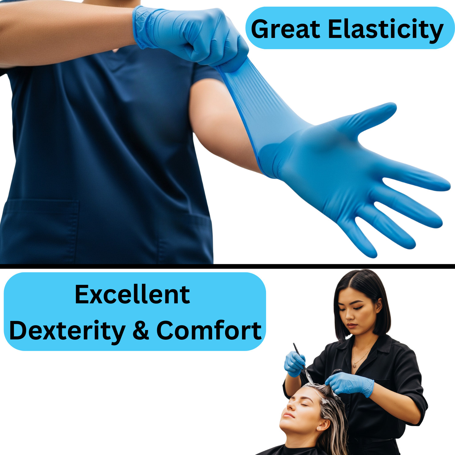 1000 Gloves Blue Industrial Nitrile Gloves Powder Free 5 Mil 2XL