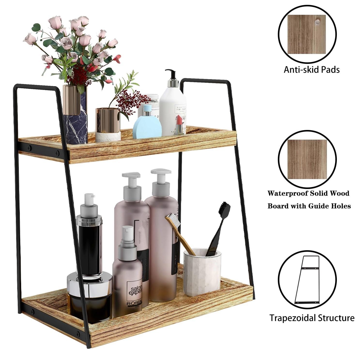 Dorhors 2 Tier Bathroom Counter Organizer Storage,Vanity Organizer for Bathro…