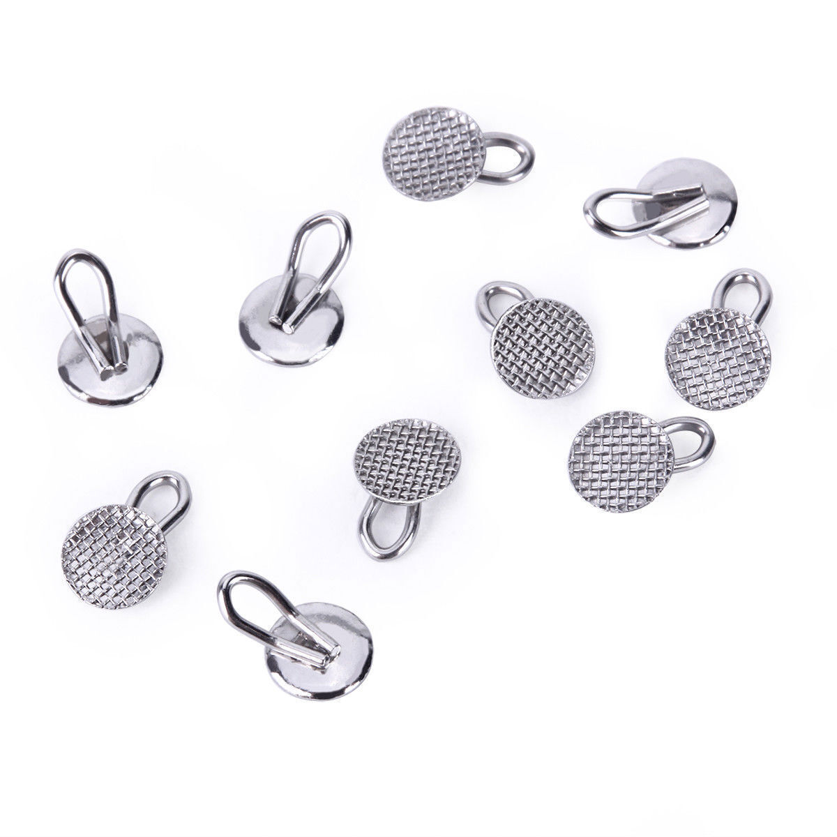 Dental Orthodontic Lingual Button Bondable Round Rectangular Base Mesh With Hook