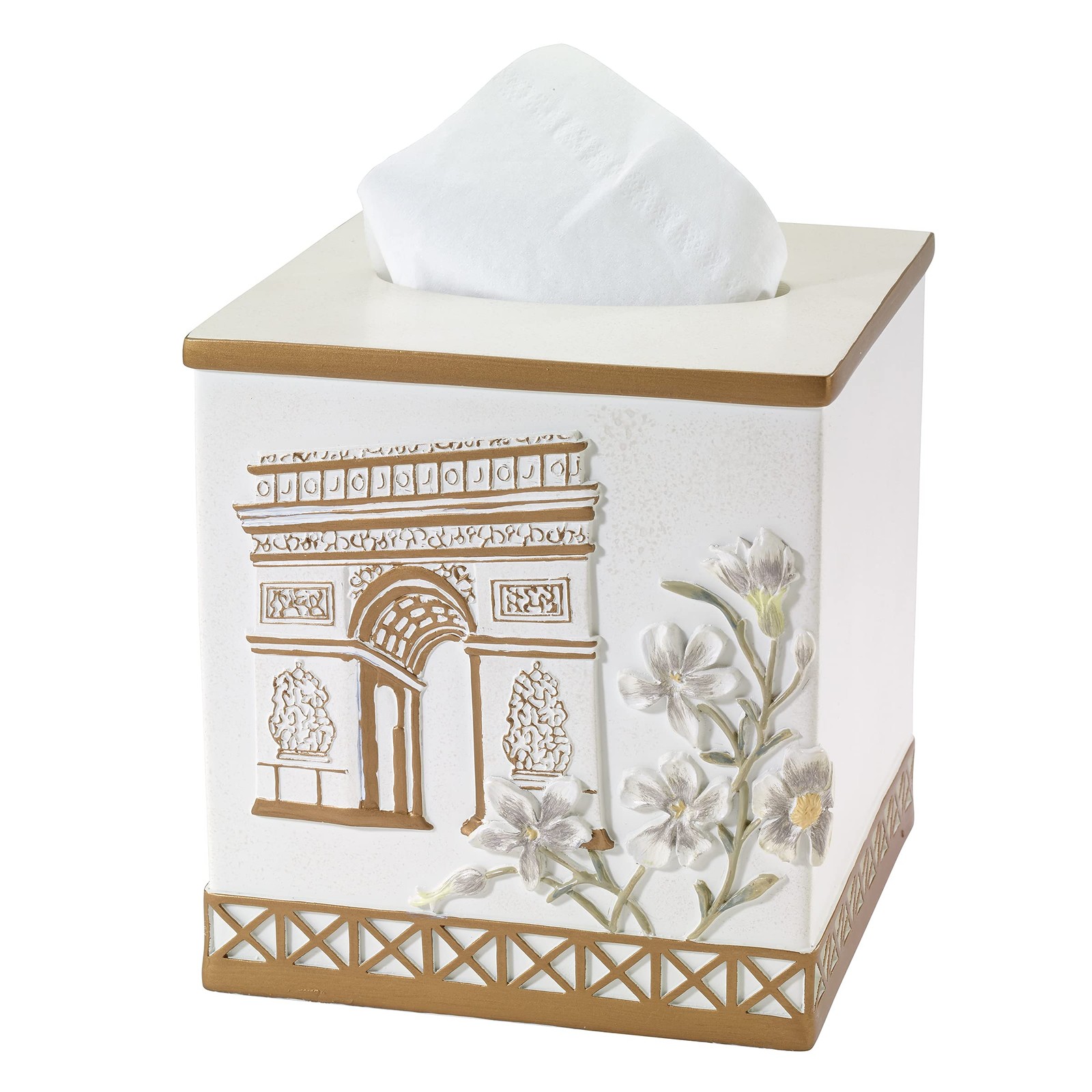 Avanti Linens – Tissue Cover Hand Painted Resin Countertop Accessories Chic