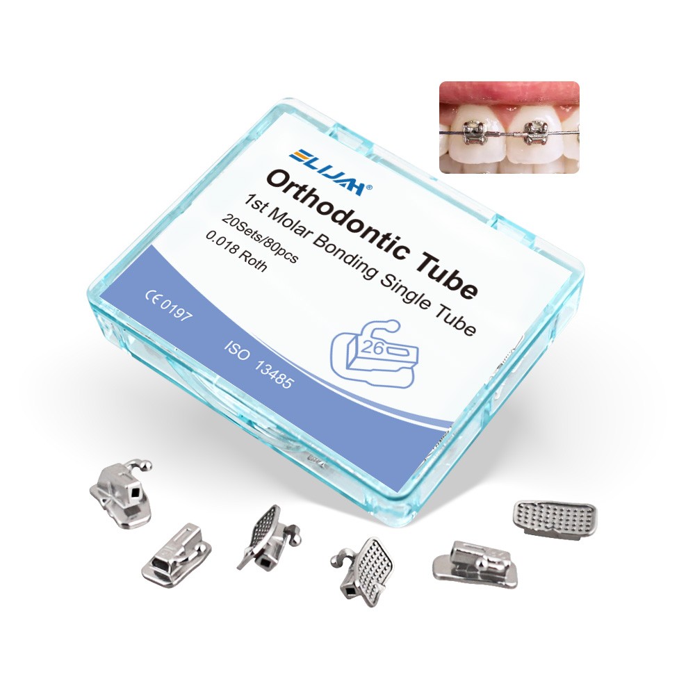80pcs Dental Ortho Buccal Tube 1st/2nd Molar Roth/MBT .018/.022 Non-Convertible