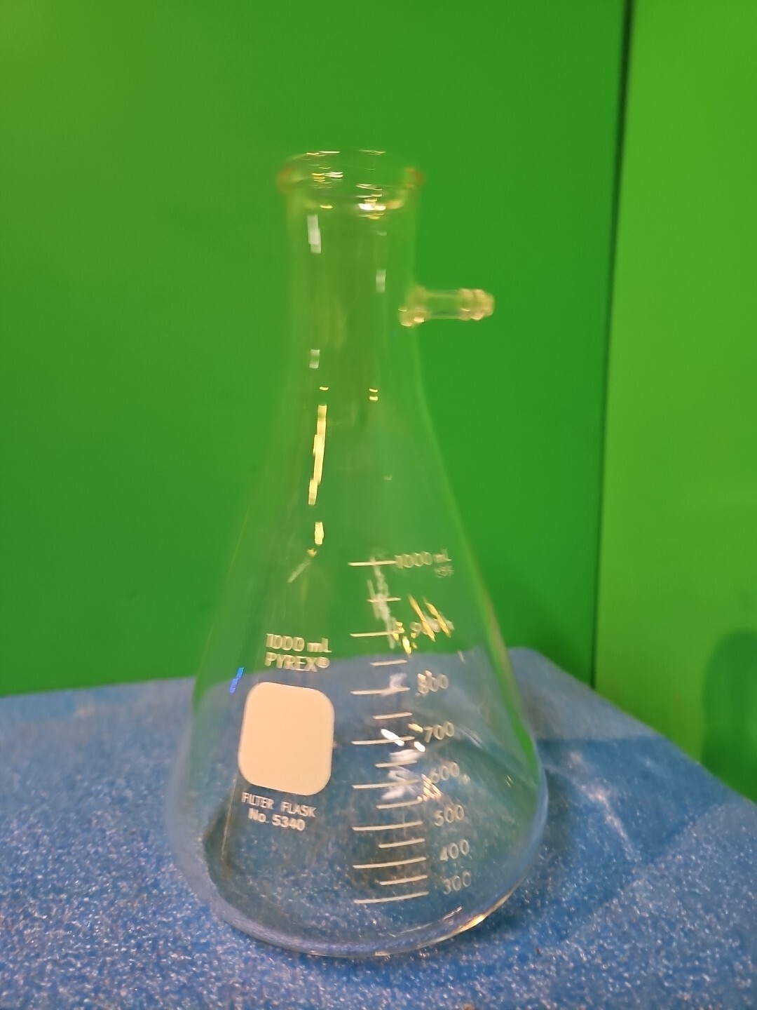 PYREX 1000mL Heavy Wall Filtering Flask W Sidearm Tubulation 10mm OD 5340-1L