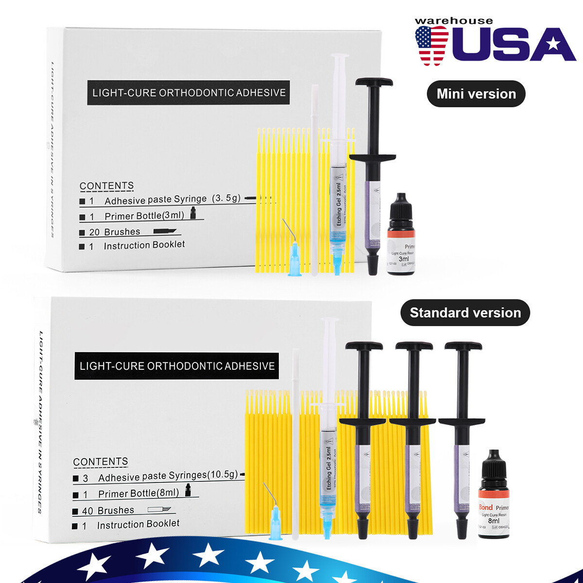 Dental Orthodontic Adhesive Light Cure Bracket Bonding Resin/Etching Gel