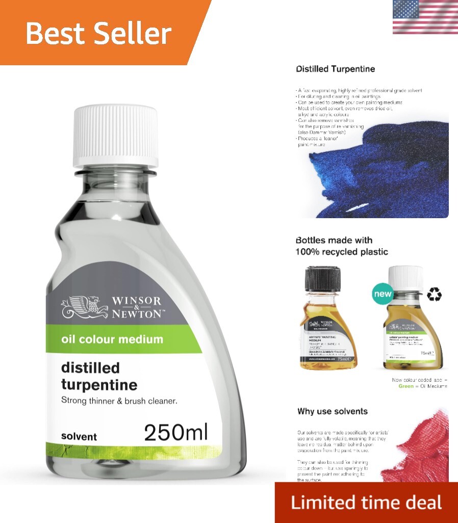 8.4oz Distilled Turpentine – High-Quality Oil Paint Cleaner for Indoor & Outdoor