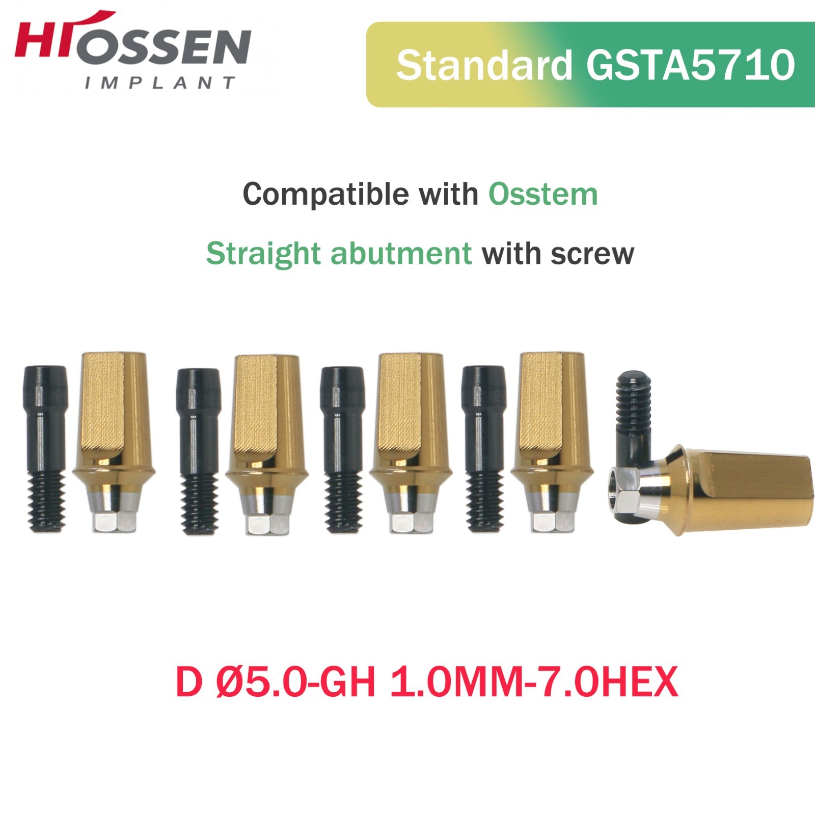 US Dental Straight Abutment Hiossen ET Osstem TS Ti Mini Regular Platform Hex