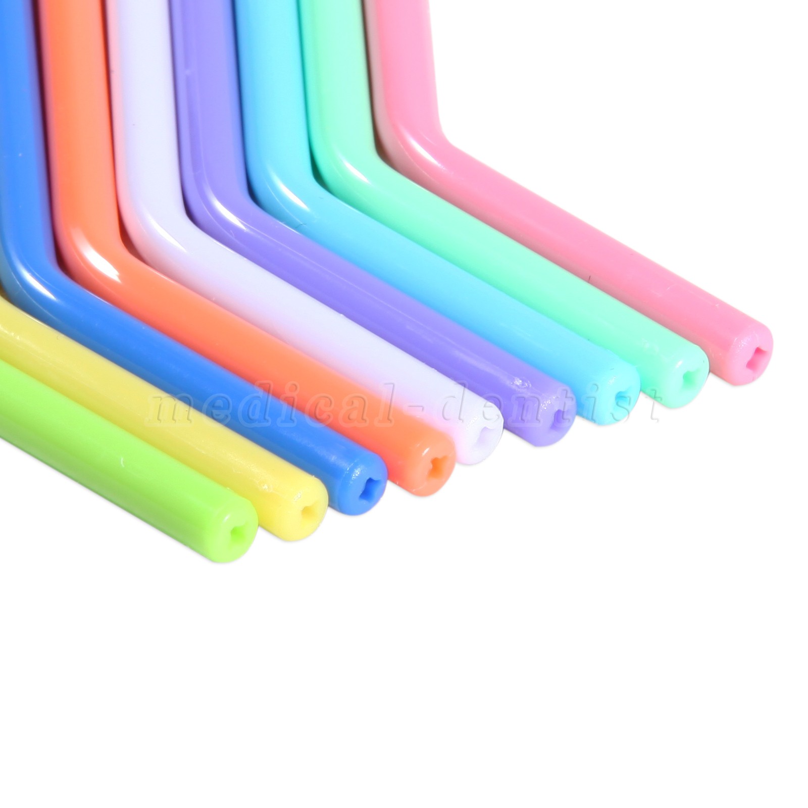 250 Pcs Dental Disposable Air Water Syringe Tips-White Inner Rainbow Outer Tube