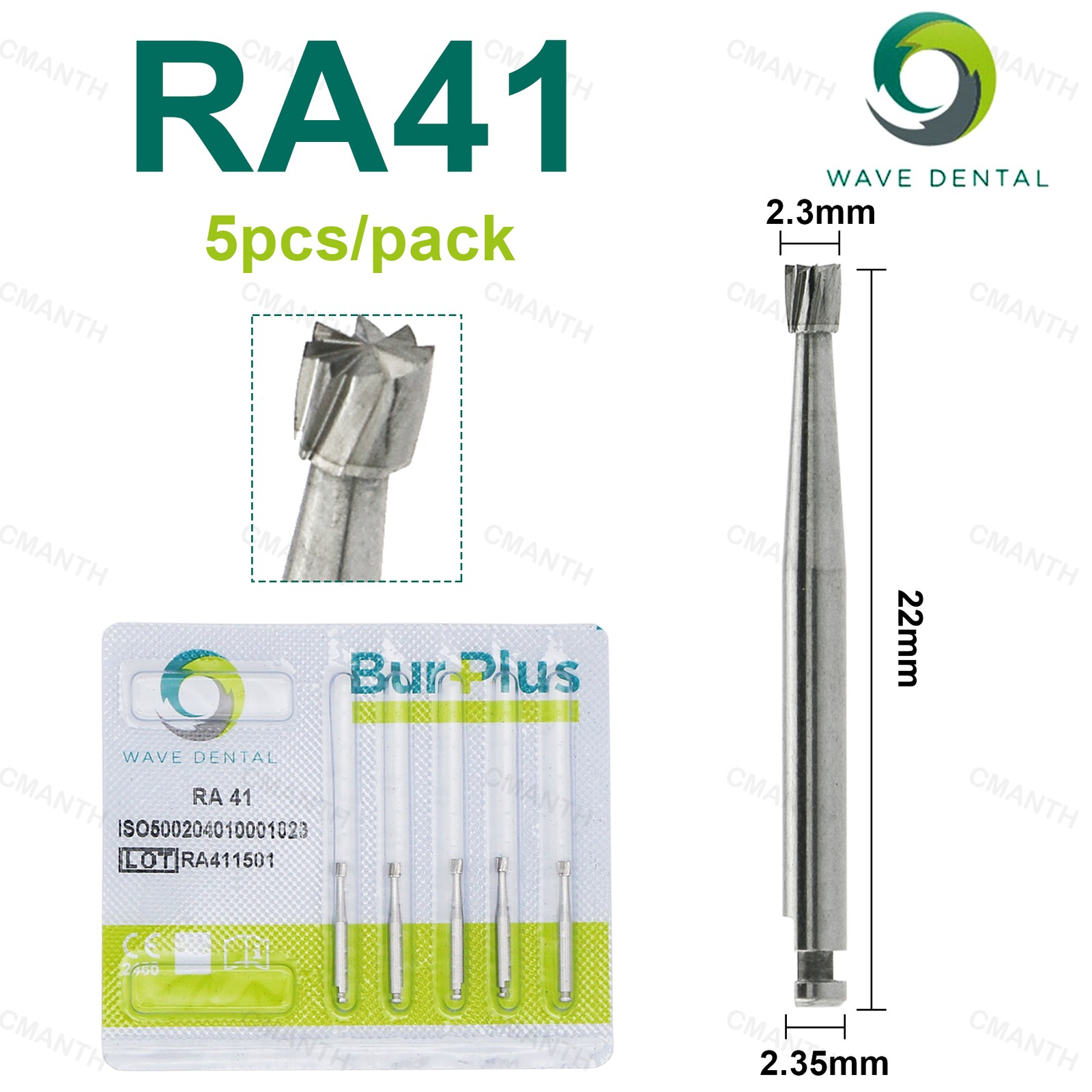 WAVE Dental Inverted Cone Bur Tungsten Carbide Burs RA For Low Speed Dia.2.35mm