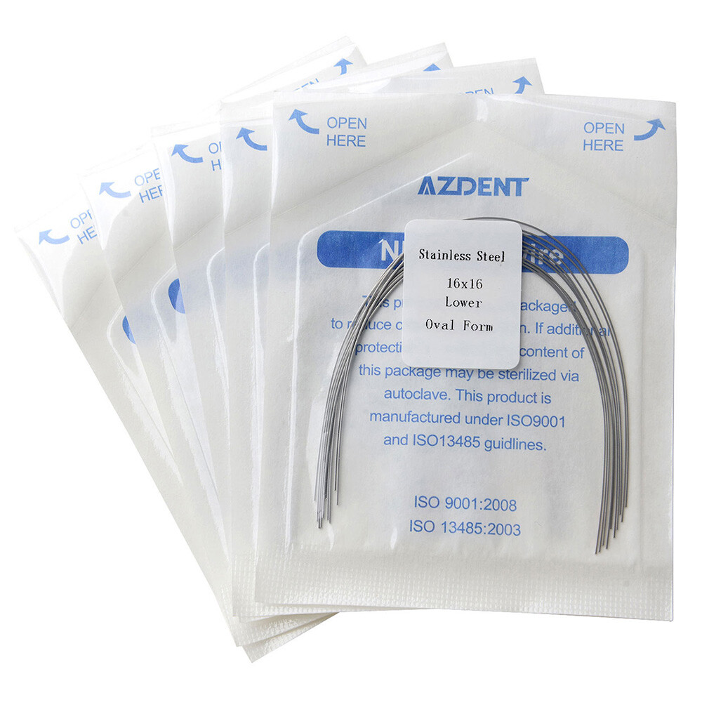 Los alambres de ortodoncia dental rectangular oval arco de acero inoxidable