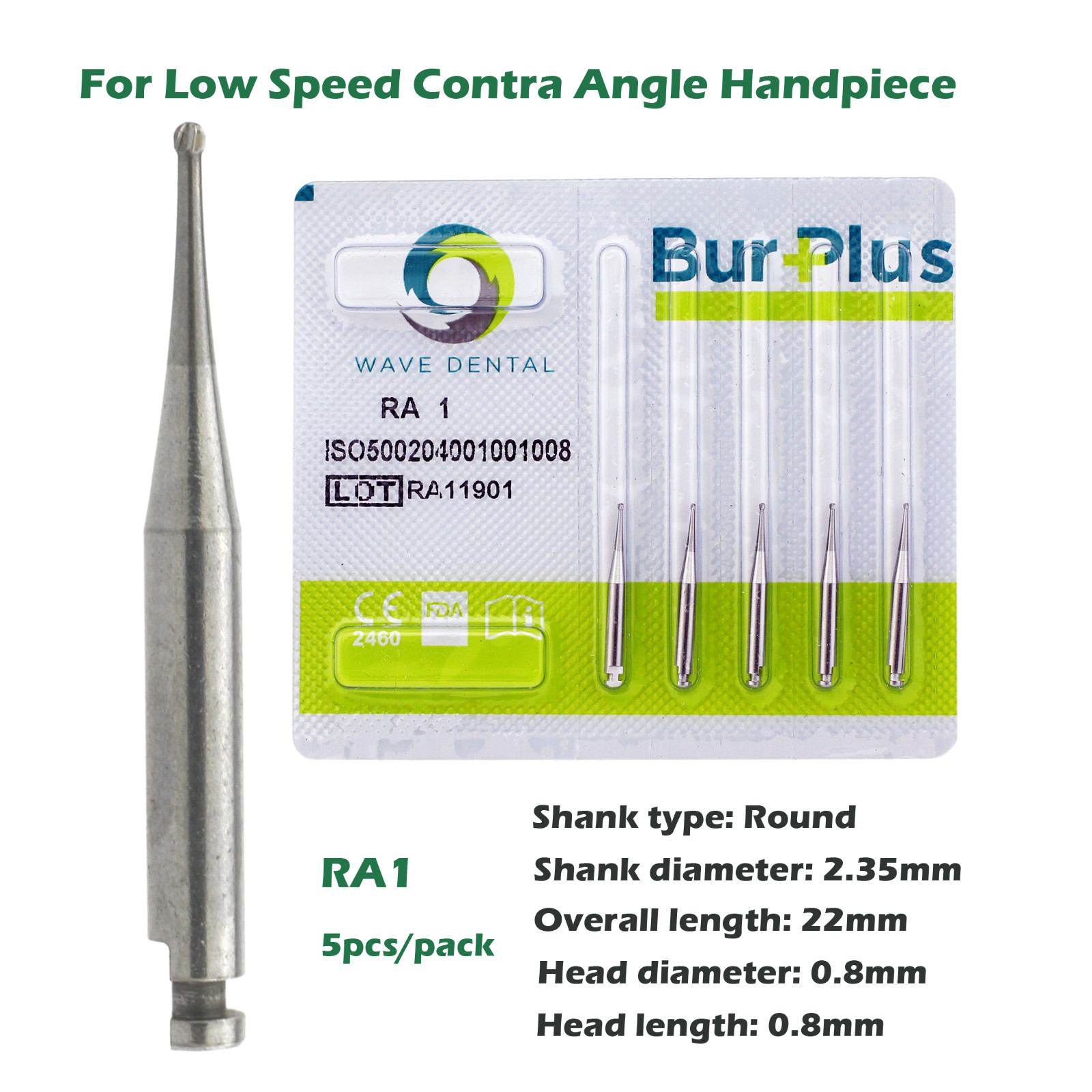 Wave Dental Surgical Burs Carbide Latch Low Speed Contra Angle Bur RA SURG 2 4 6