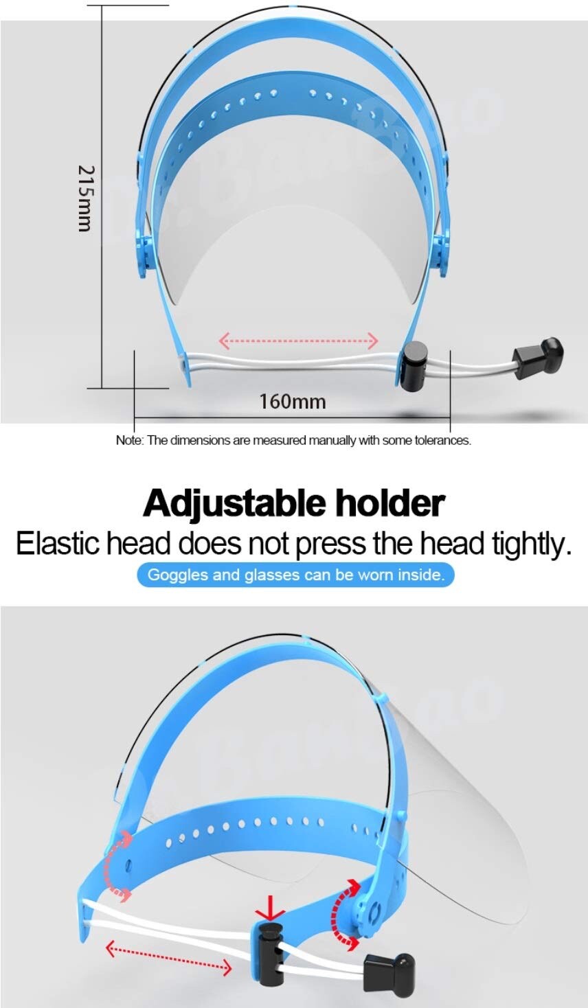 10 Full Safety Face Shield Flip-Up Anti-Splash Protection Washable Mask Medical