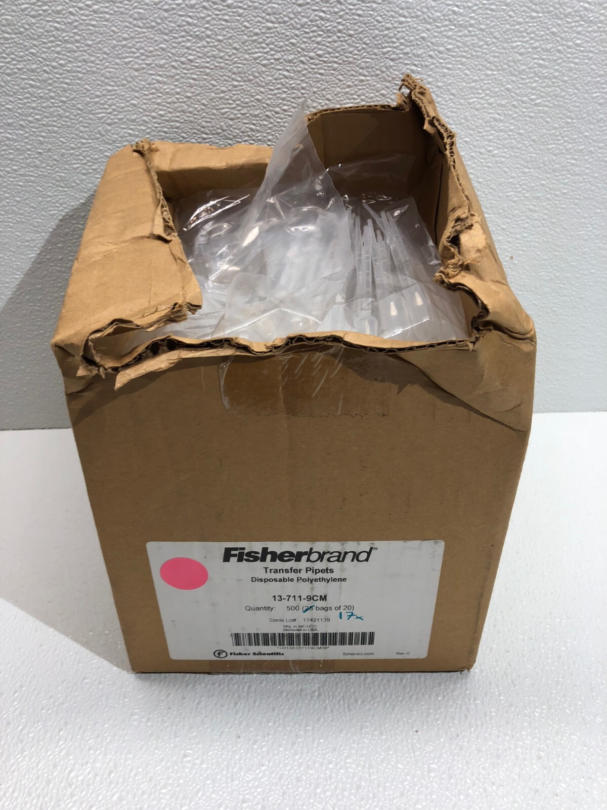 Fisher Scientific Transfer Pipets Disposable Polyethylene 13-711-9CM 20/Bag