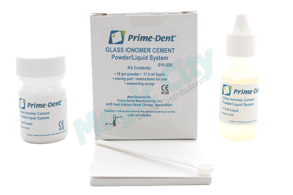 NEW Prime-Dent Dental Glass Ionomer Luting Cement Kit Crowns 18g Kit