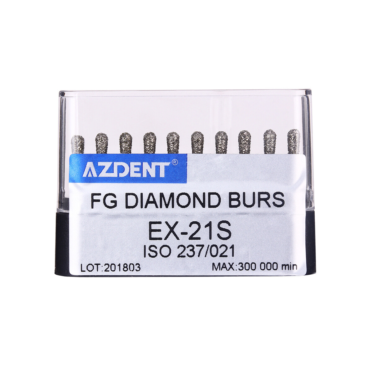 10pc/kit AZDENT Dental Diamond Burs High Speed Handpiece Friction Grip 20 Types