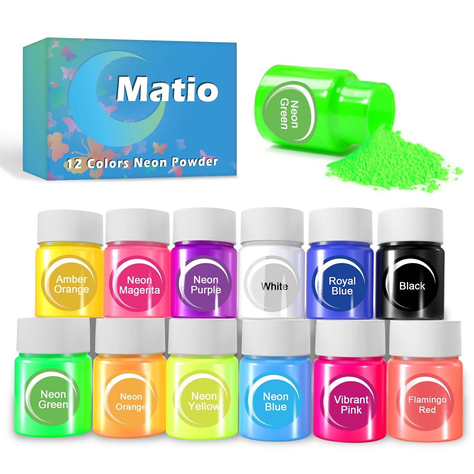 12 Colors (Black, White, Green, Blue, Royal Yellow, Orange, Amber Magenta,…