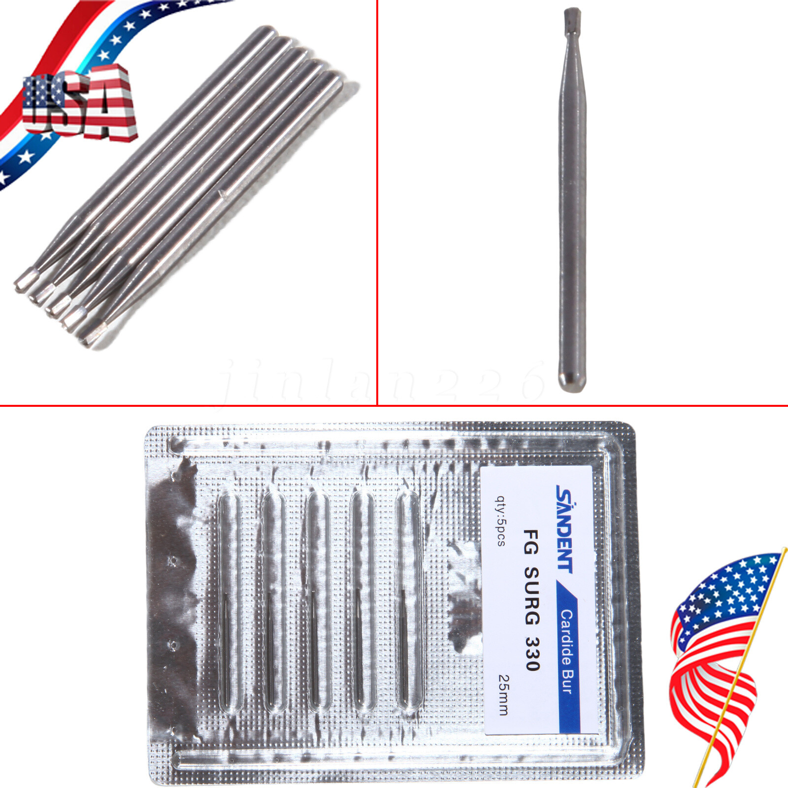 Dental Carbide Bur FG 330L Pear Long Head. Made in China 25mm Surgical