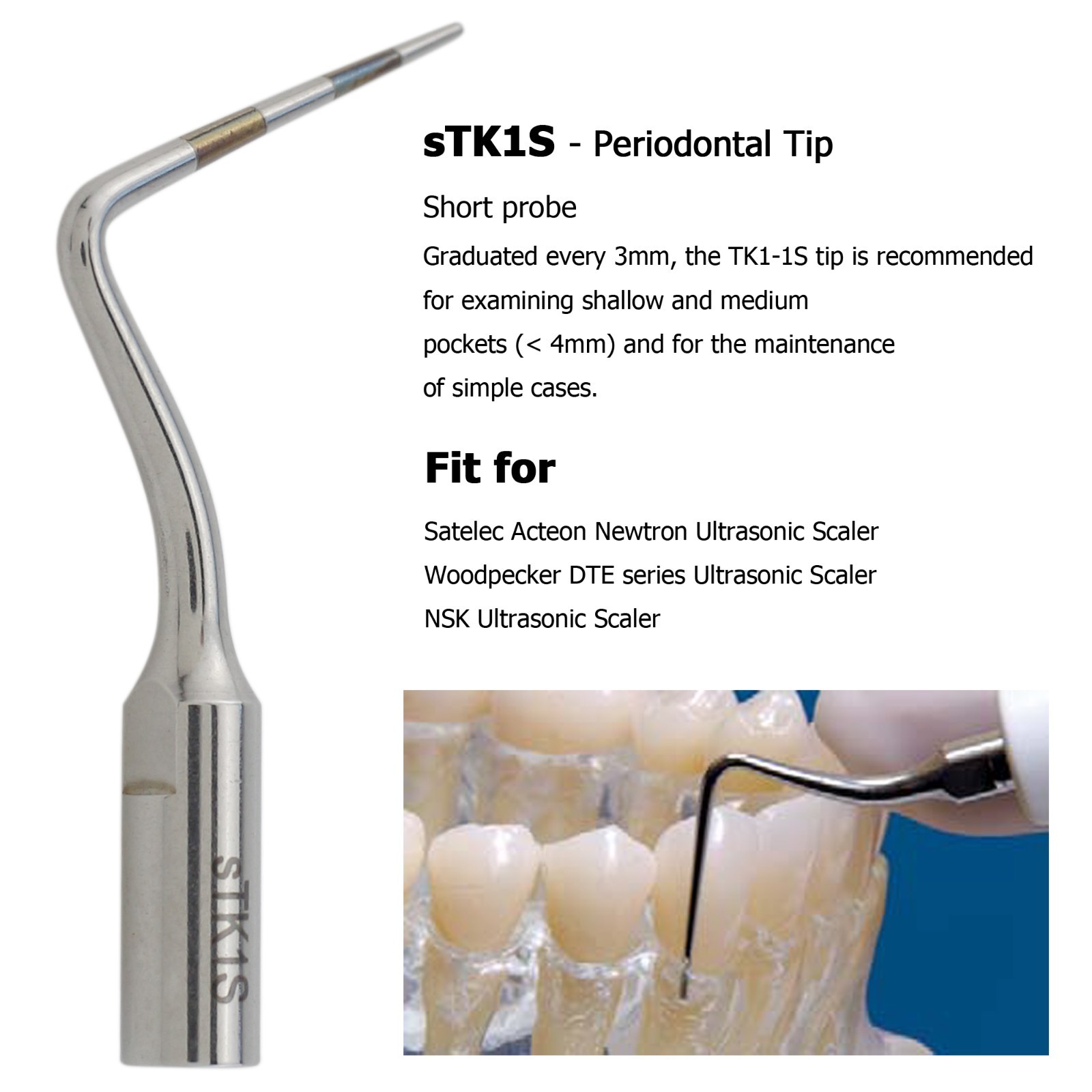Dental Satelec Acteon Ultrasonic Piezo Scaler Tips Periodontal Tips H3 H4R H4L