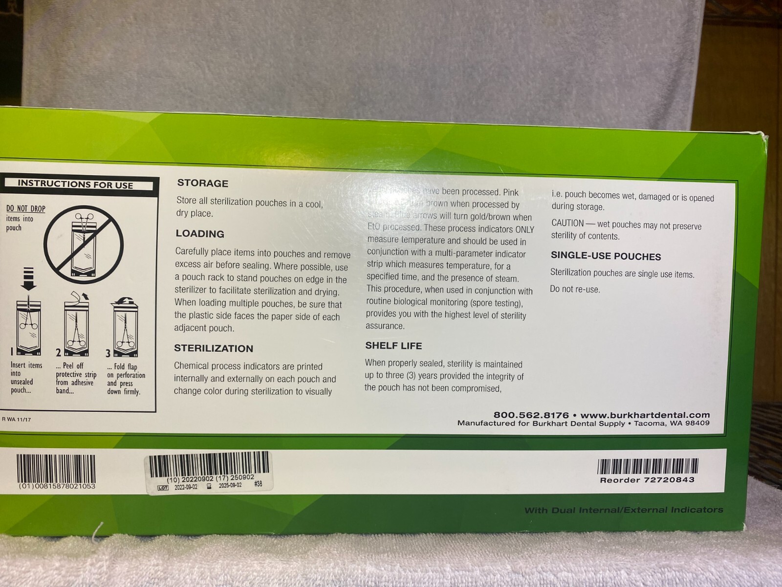 Self-Sealing Sterilization Pouches 7 1/2 x13(19.05 x 33.02 cm) 200 Pouches