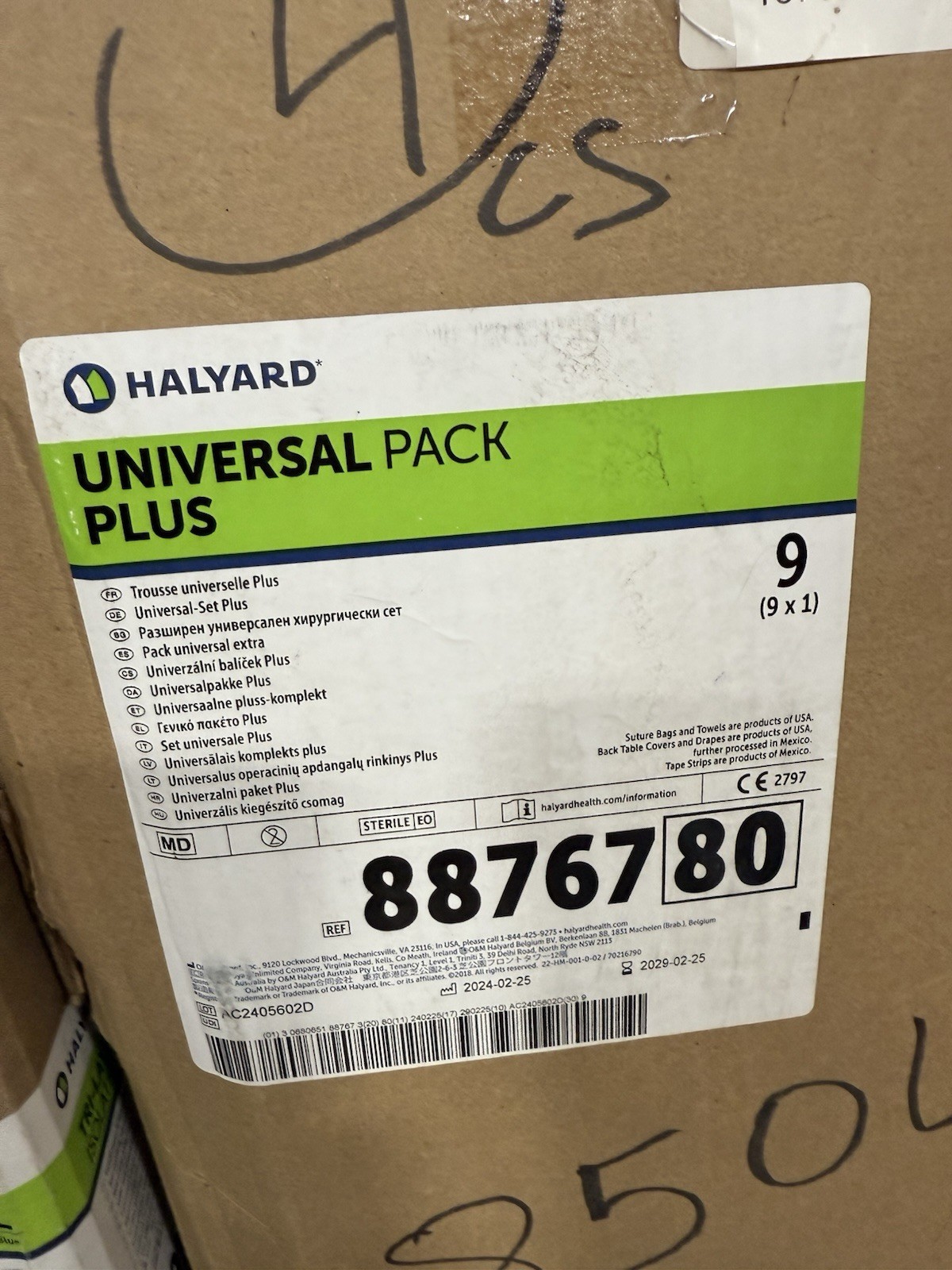 Halyard 88243 – Ortharts Shoulder Pack II, Case Of 5 Each, 2029 Expiration.