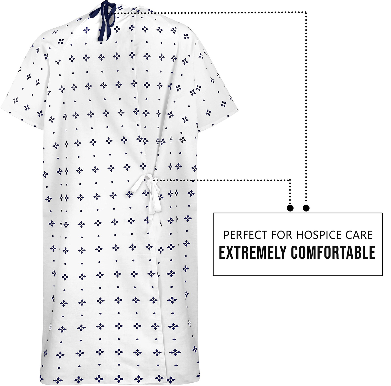 6 Pack Unisex Hospital Gowns, Patient Gowns for Women and Men with Back Tie, …