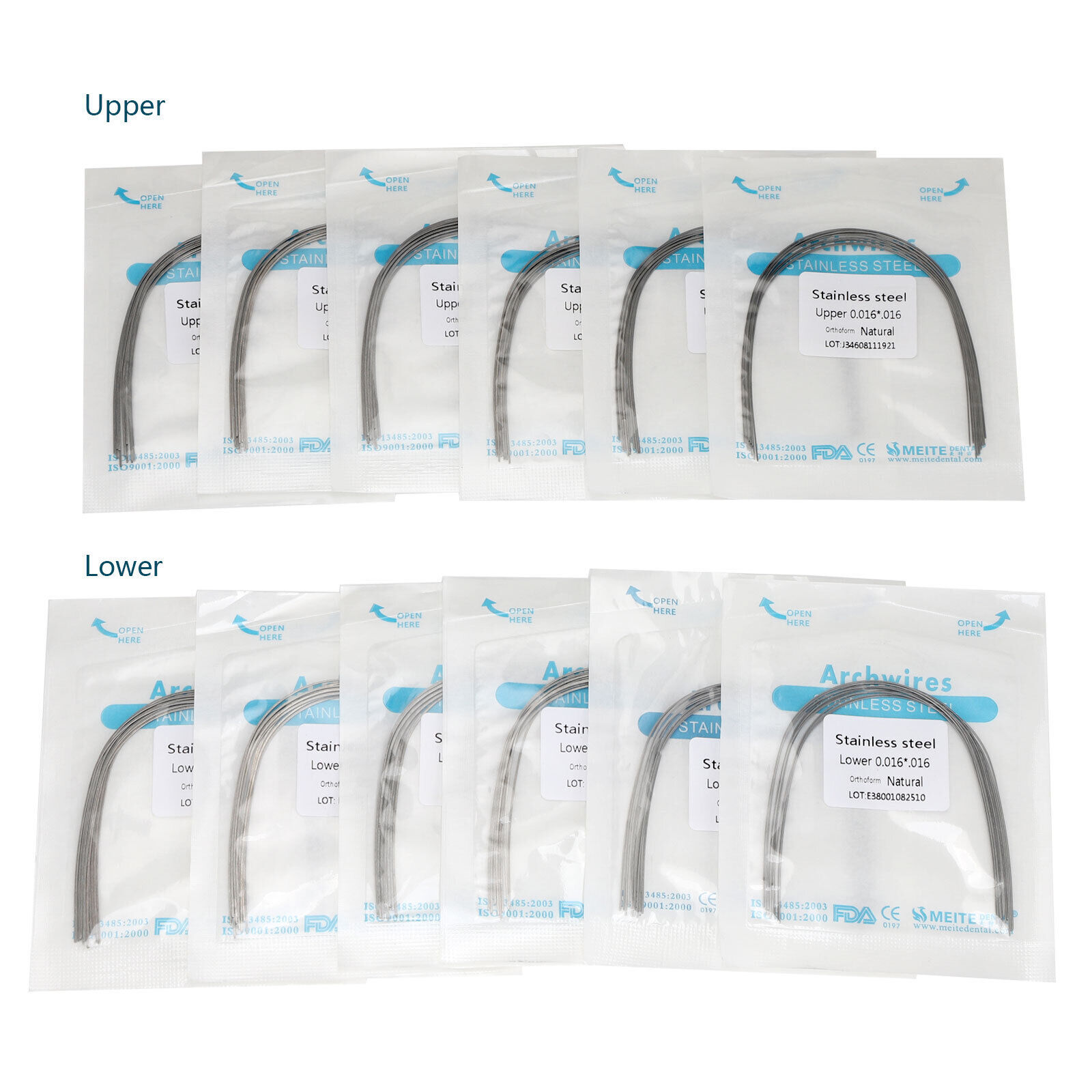 10 Pcs/pack Dental Orthodontic Stainless Steel Round/Rectangular Arch Wire Ovoid
