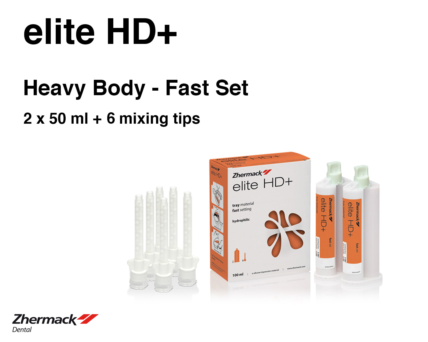 elite HD+Tray Heavy Body FAST SET (Zhermack) #C202032 Exp. 2026-01