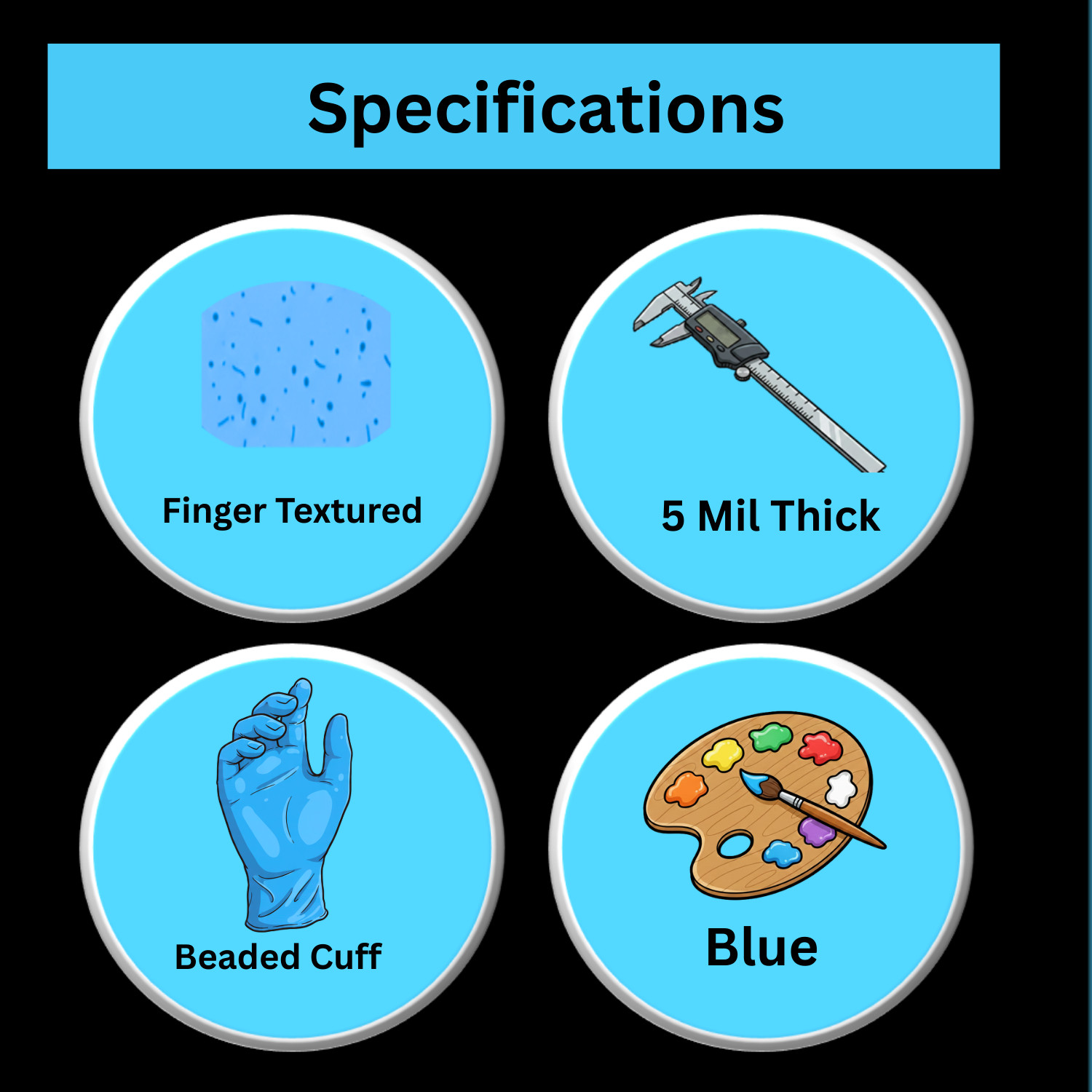 1000 Gloves Blue Industrial Nitrile Gloves Powder Free 5 Mil 2XL