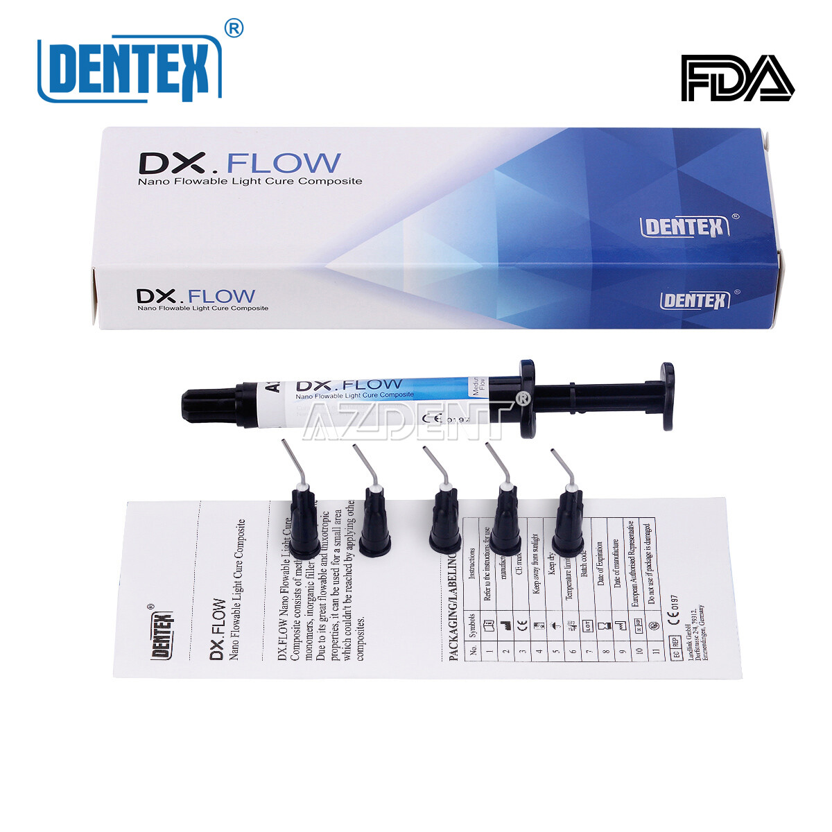 DENTEX Flowable Light Cure Composite Resin /Etching Gel/Bonding Adhesive
