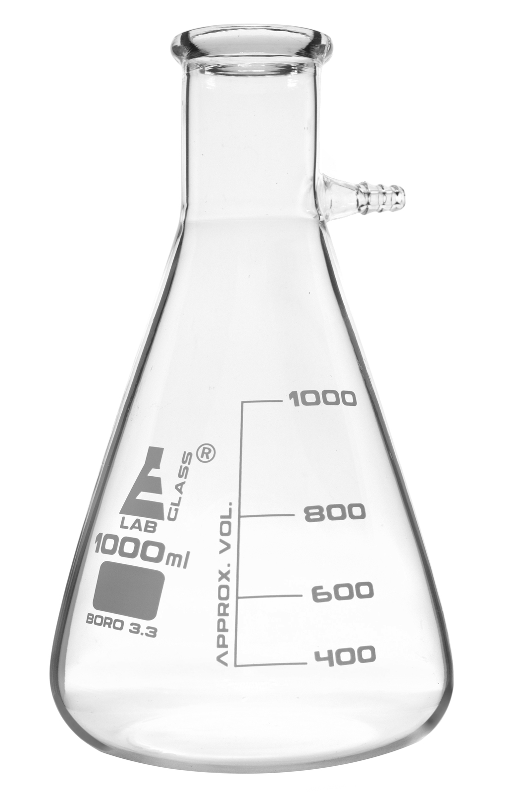 Eisco 1000ml Filtering Flask, Integral Side Arm – Graduated – Borosilicate Glass