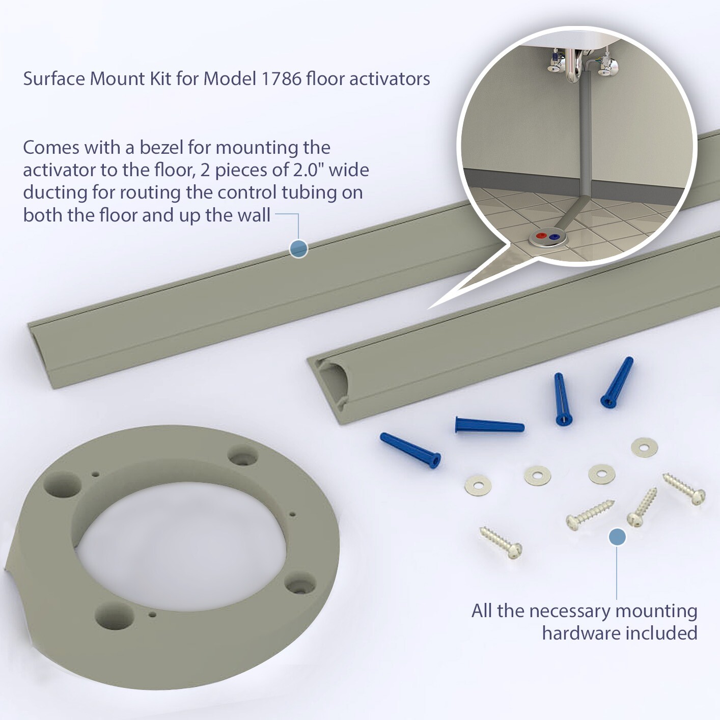 Tapmaster Surface Floor Faucet Foot Activator Mounting Kit 8050 for Model 1786