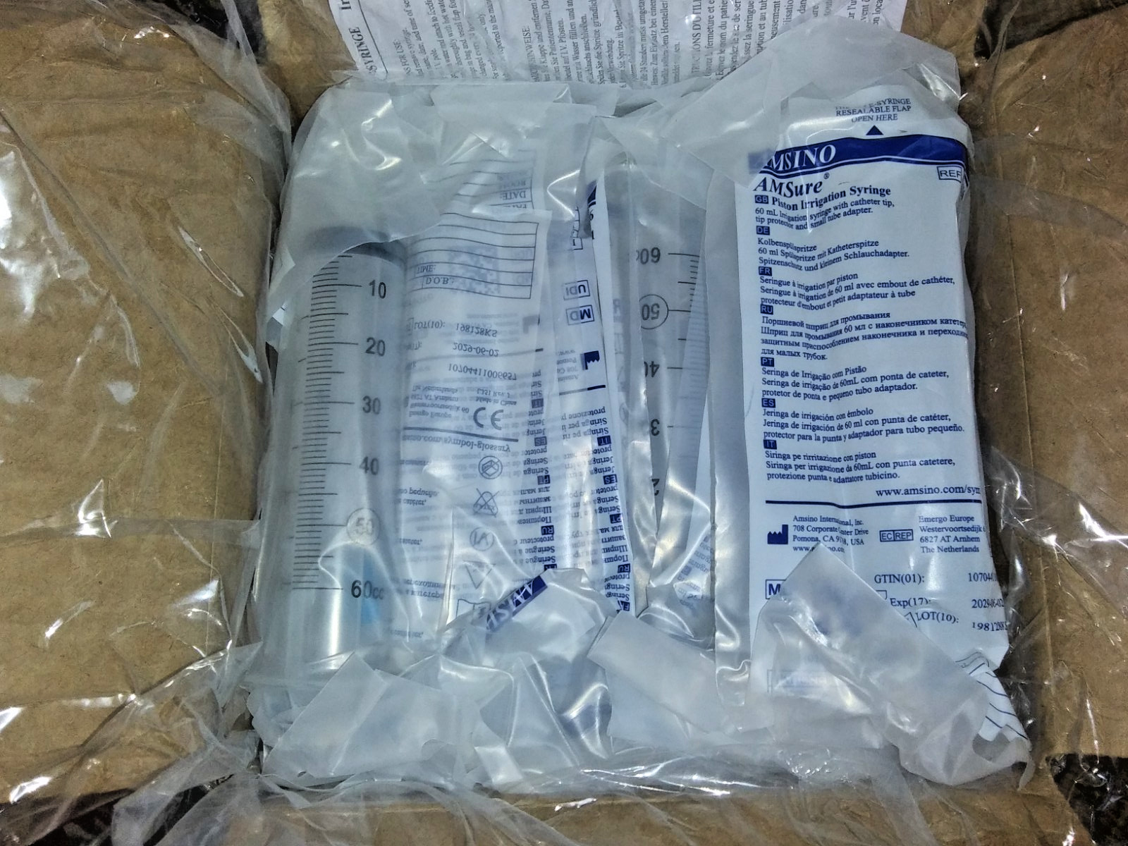 AMSINO AMSure AS116 Piston Irrigation Syringe Box of 30 Count