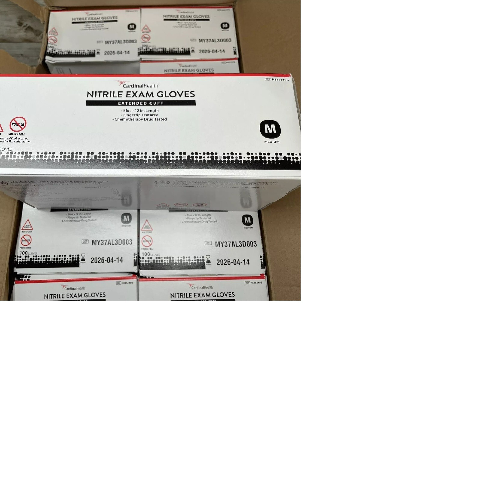 1 PACK Cardinal Health EXTENDED CUFF Nitrile Exam Gloves, Size: MED 100/Pack