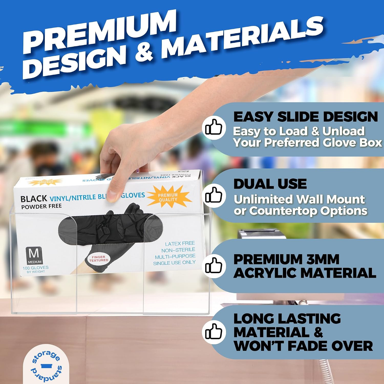 Glove Box Holder Dispenser – Kitchen, Medical, & Latex Gloves Holder Wall Mount