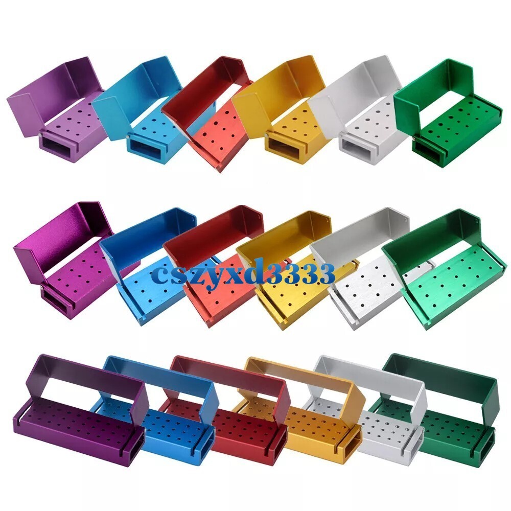 Dental Bur Holder Block Disinfection Box 10/15/16/24/30/56/100/142/152 Holes