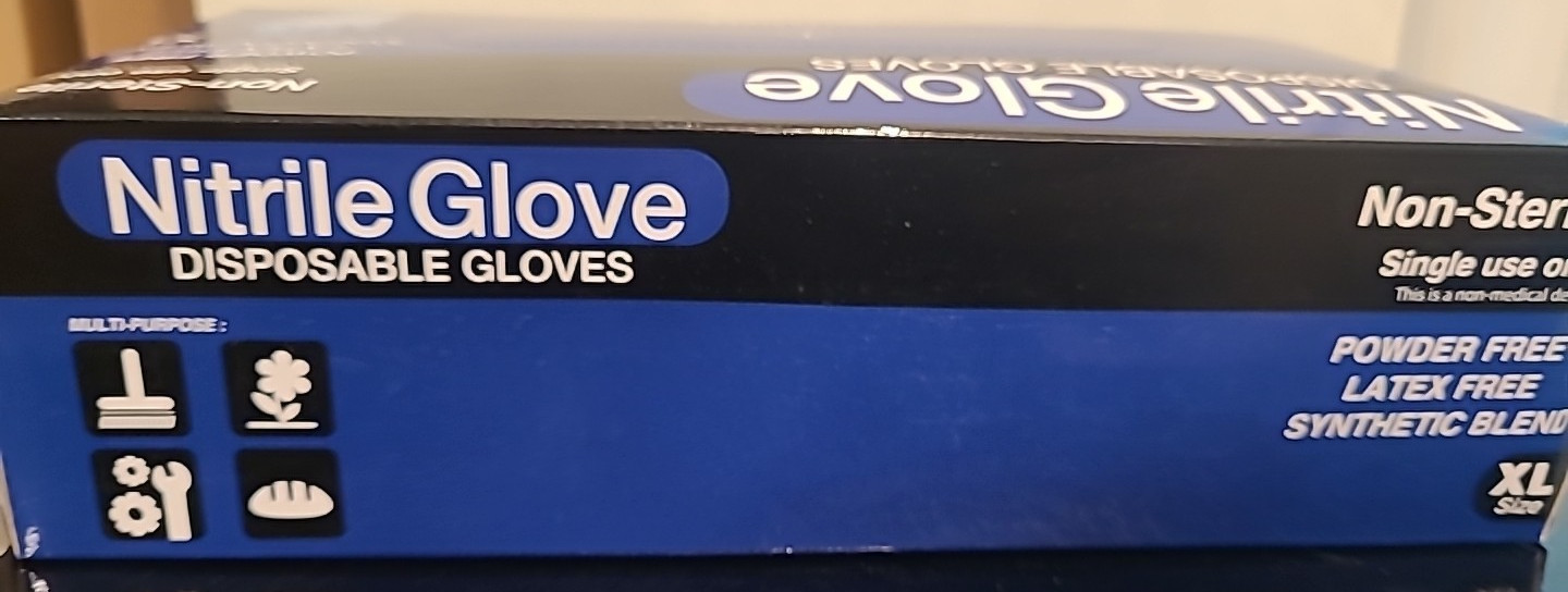 New in Box NITRILE GLOVES CASE (100) pieces size XL x-large Powder Free BLUE
