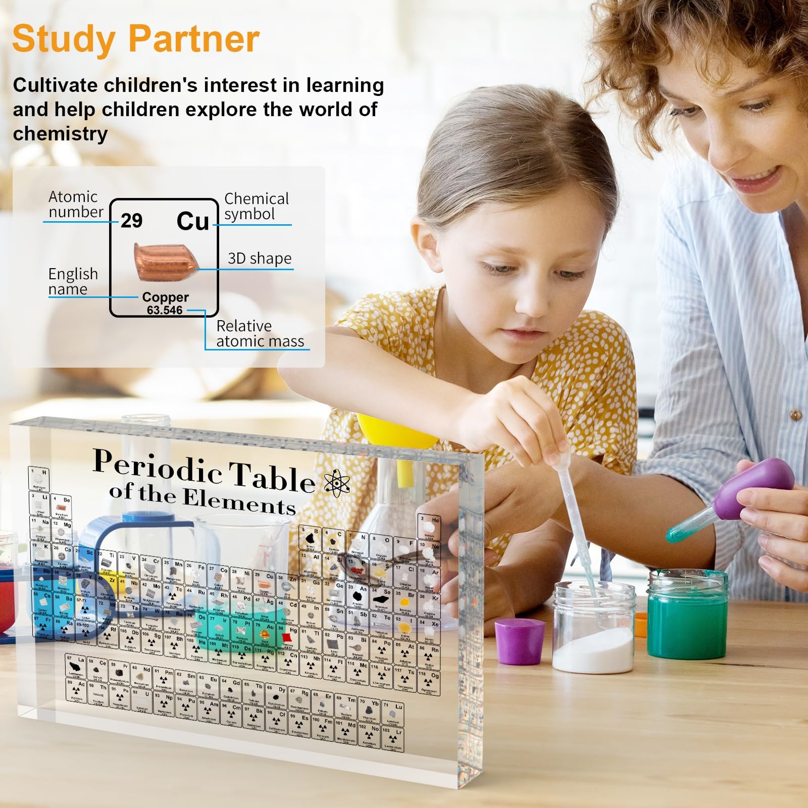 Periodic Table with Real Elements Inside – 83 Kinds of Real Elements & Acrylic D