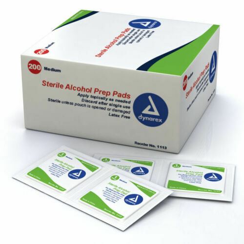 2 Box of 100 Sterile Alcohol Prep Pads,Medium, Qty 200. Latex Free Global