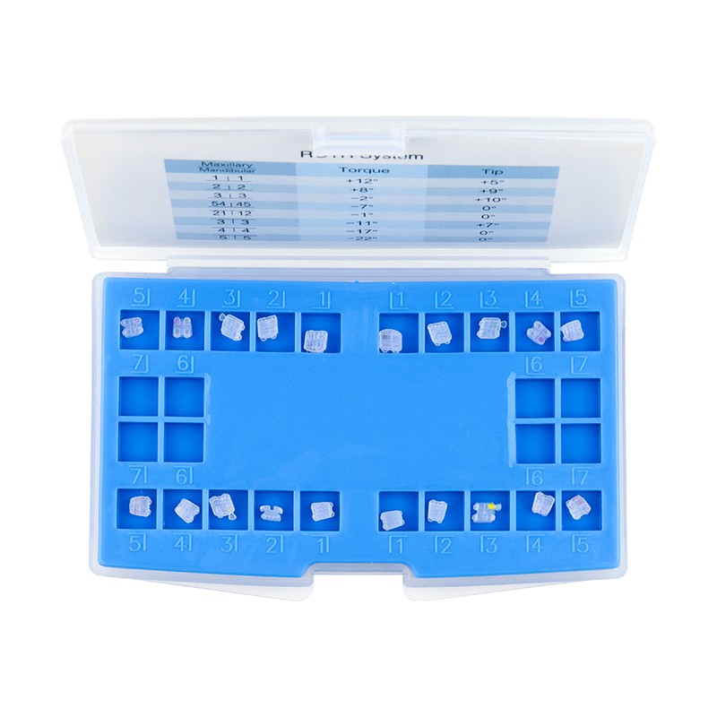 Dental Orthodontic Ceramic Bracket Dental Clear Brace Roth/MBT 345 with Hooks