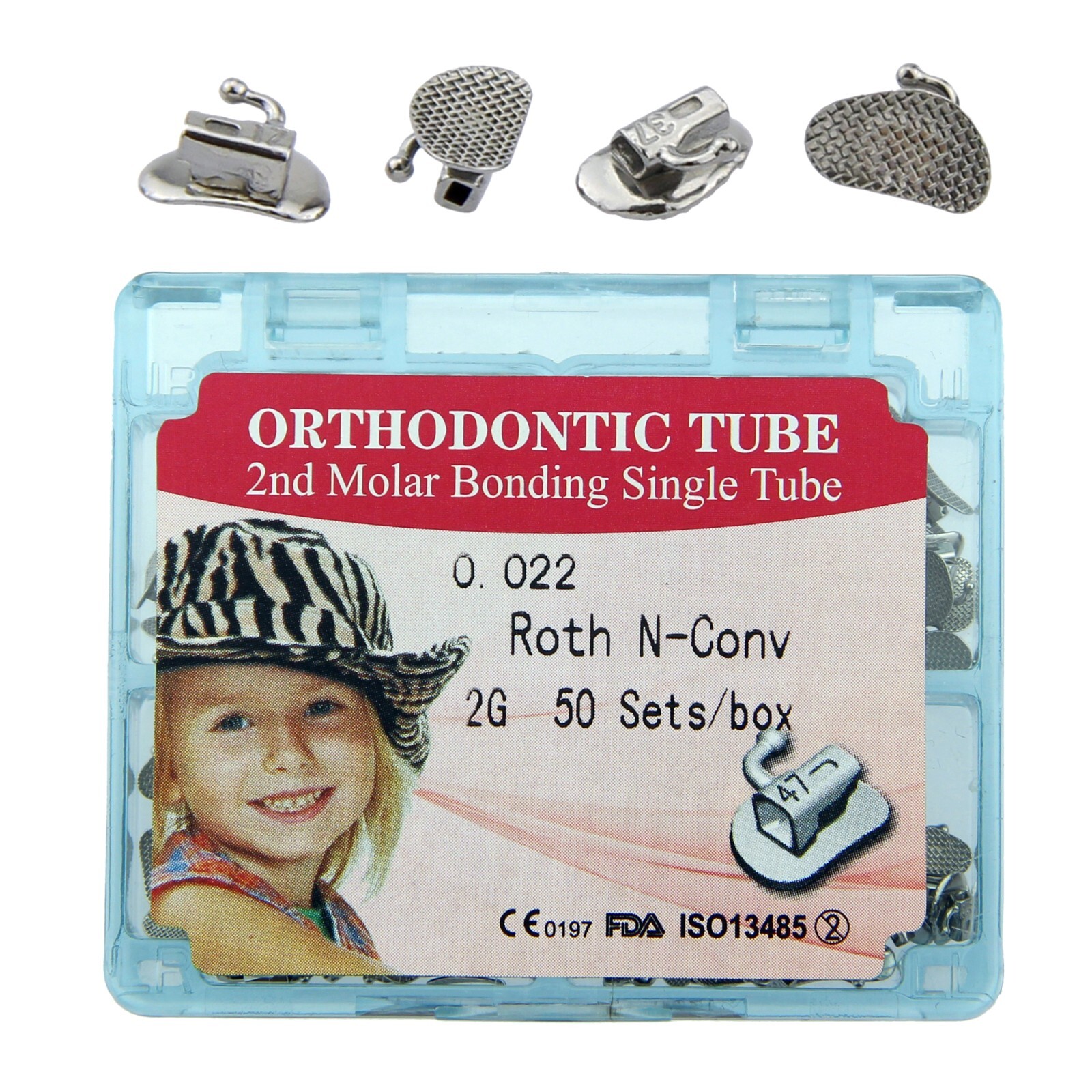 200 Orthodontic Buccal Tube 1st 2nd Molar Tubos Ortodoncia Roth MBT 022 Bondable