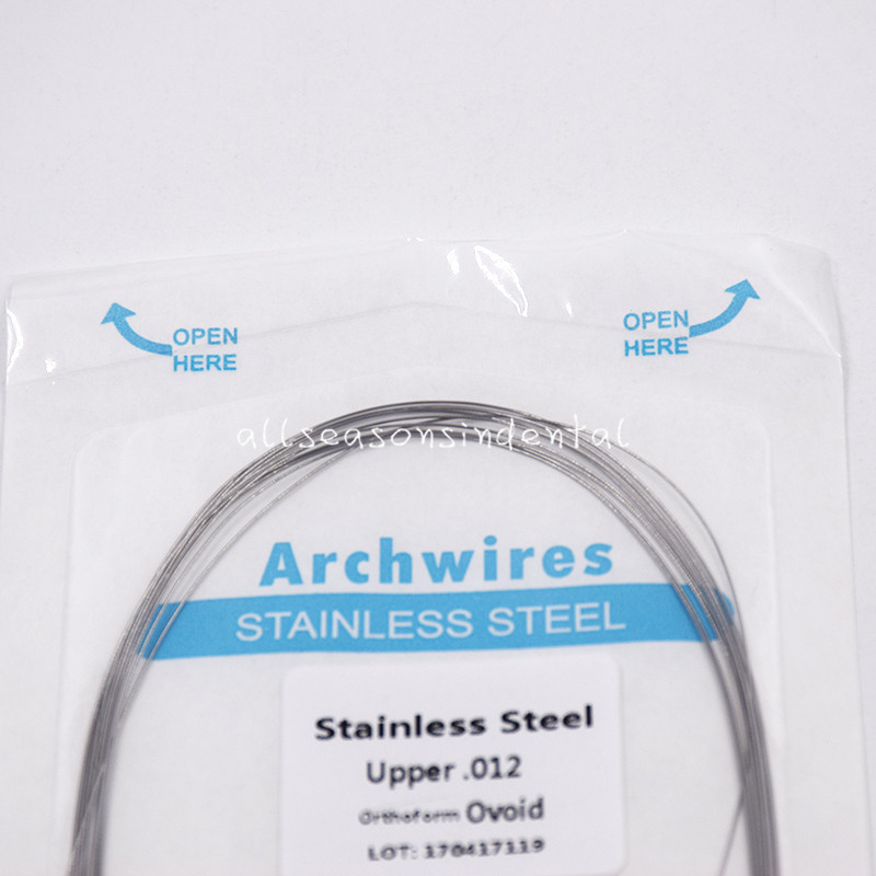 10 Pack Orthodontic Dental Stainless Steel Arch Wires Round Ovoid Form 012 Upper