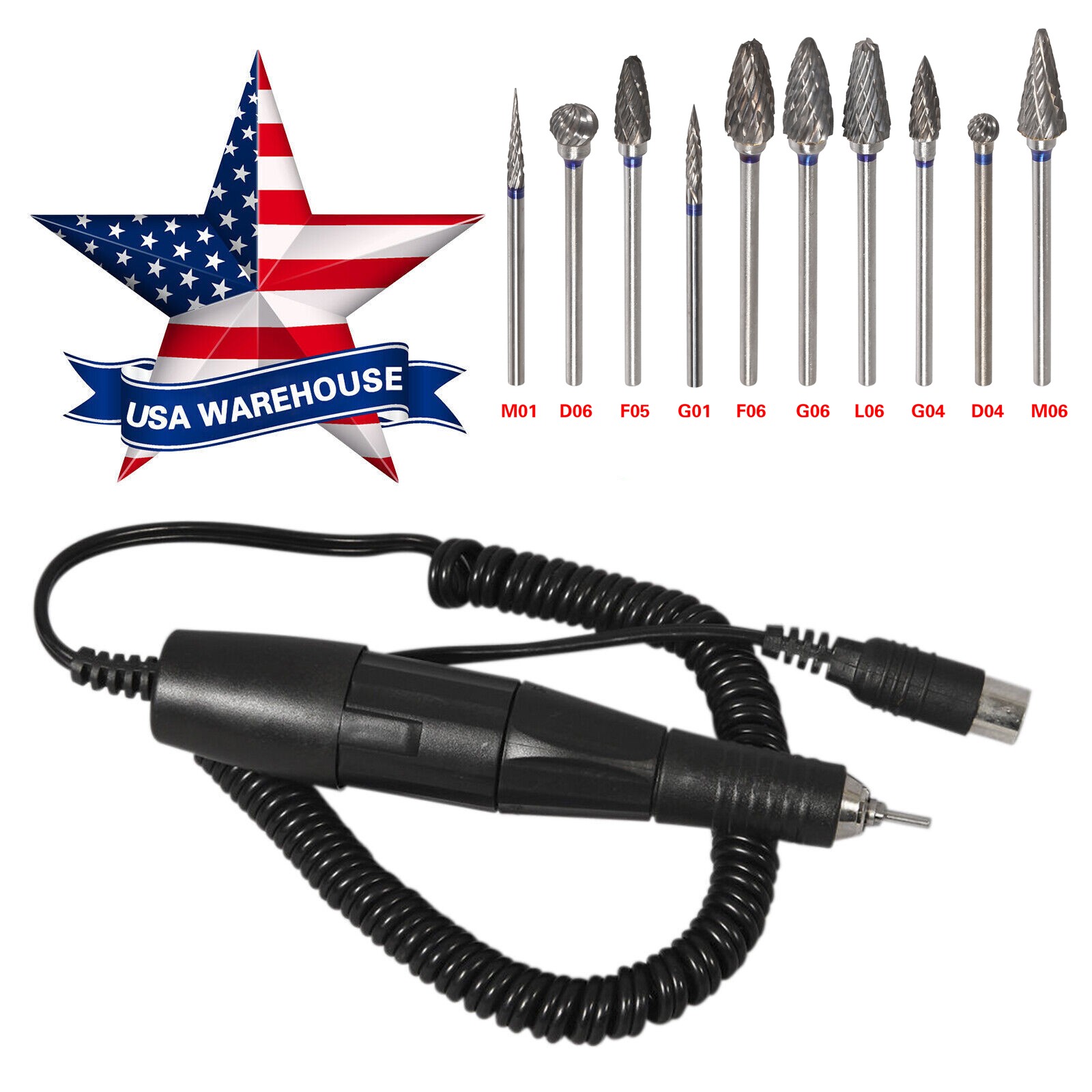 Dental Lab Marathon Electric Micromotor /Polishing Motor Handpiece /10*HP Burs